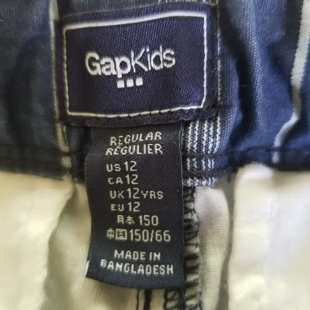 GAP Kids, Navy/white Striped Shorts  Elastic waistband - Size 12